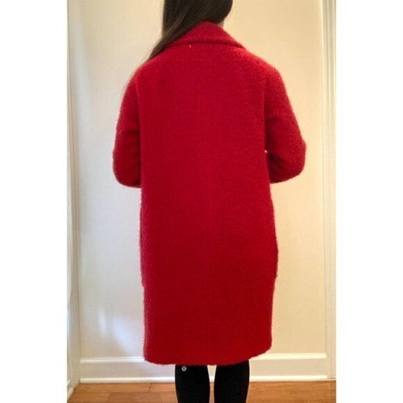 Zara Double Breast Fuzzy Red Peacoat Sz XS - Picture 7 of 13
